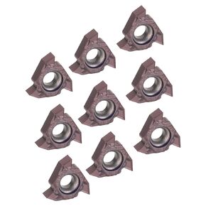 Carbide Insert Blade, Threading Inserts 16ER AG60 High Hardness Adjustable 60° Thread 10Pcs for Steel for CNC Lathe for Turning Holder