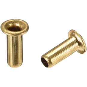 uxcell Hollow Rivet,3mm x 8mm Through Hole Copper Hollow Rivets Grommets Double-Sided Circuit Board PCB 200Pcs