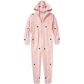 Victoria's Secret Pink Cozy Plush Teddy Sleep One-Piece Hoodie Pajama Size Med/Large Color Pink New