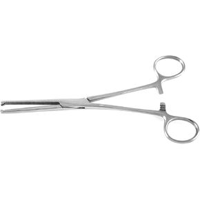 Hemostat Kocher Forceps 7" Straight Jaws with Horizontal Serrations & Teeth 1x2 - SurgicalExcel