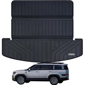 WAYIDSS Large Trunk Mat for Hyundai Santa FE 2024，TPE All Weather Protection Waterproof Rear Cargo Liners Easy to Clean Accessories for Hyundai Santa FE-Black