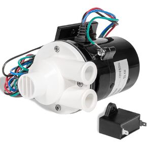 Pump Motor Assembly Replacement for Hoshizaki PA0613 Ice Machine Water Pump, Includes Run Capacitor and Wire Leads 120V 60Hz 10W 0.4 Amp