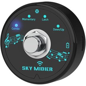 BT Midi Foot Controller Mini MIDI Controller MIDI Effector Pedal USB MIDI Controller Software Effector Controller Wireless Compact Portable Rechargeable Pedal Data Transmission No Delay