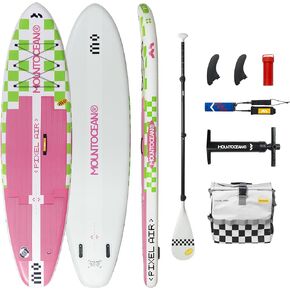 MOUNTOCEAN Pixel Air 10'6'' Taro Purple Light Weight Compact Travel ISUP Board with Full Set Accessories,Ultra-Light(16.5lbs) Small Size Travel Backpack 4 Piece ADJ Paddle