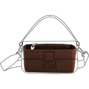 Lckaey Felt purse organizer for FENDI baguette bag insert for fendi Handbag baguette Organizers Y090Khaki-L