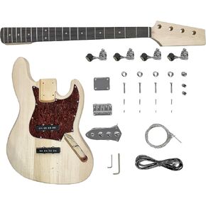 DBL DIY Bass Guitar Kit,JB Bass Guitar,4 String Right Handed with Basswood Body,Build Your Own Bass Guitar