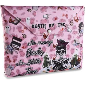 LParkin Book Sleeve Cover with Zipper, I Like My Books Spicy and My Coffee ICY Book Protector Sleeve, Washable Fabric Book Sleeves for Paperback, Bookish Gifts, Book Lover Gifts Book Merch