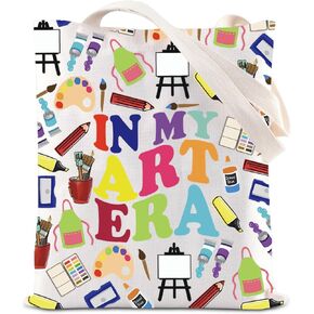 ENSIANTH In My Art Era Gift Artist Tote Bag Art Lover Gift Art Teacher Reusable Handbag Artist Painter Gift Art Student Gift