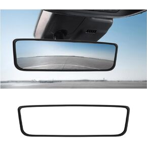 Sylvil Car Rear View Mirror Protector Frame, Silicone Auto Rearview Mirror Protection Cover Compatible with Model 3/ Y, Interior Rear View Decoration Trim Frame, Car Accessories (Pink)