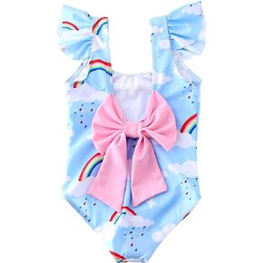 M2C Girls One Piece Ruffle Swimwear Scalloped Beach Bathing Suit