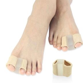 Gel Toe Spacer Separators, 2 PCS Bunion Corrector for Overlapping Toe (1st/2nd Toe), Silicone Toe Spacers with Soft Gel Lining for Hallux & Bunion(0.6'' Thick)
