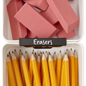 Lulalu Drawer Organizer Labels. Movable Metal Clip Labels for Storage Drawer Bin Organizing: Desk, Kitchen, Makeup, Jewelry, and Bath. Pack of 15 Black Multisize Clips. in Kuwait
