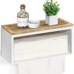 Solid Wood Paper Towel Dispenser Wall Mounted, Folded Paper Towel Holder with Lid, Commercial C-Fold, Z-Fold, Trifold Hand Paper Towel Holder Dispenser for Bathroom Kitchen Office