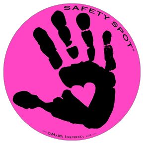 Safety Spot Magnet - Kids Handprint for Car Parking Lot Safety - Colored Background with Handprint (Green)