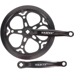 Single Crankset Square Taper Crankset 1 Set Crankset Single Ring Bike Crankset Chainwheel Chain Ring Set for Road Mountain Bicyle Accessories Bike Accessories Mountain Bike Crankset,
