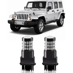 MEALAM Brilliant Red 3157 4157 3057 3156 LED Bulbs with Projector Brake Tail Lights Compatible with 2007 2008 2009 2010 2011 2012 2013 2014 2015 2016 2017 2018 Jeep Wrangler, Pack of 2
