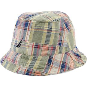 Nautica Men's Reversible Madras Patchwork Plaid Bucket Hat