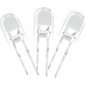 100pcs Ultra Bright 5mm Clear Lens LED Light Emitting Diode Lamp White Round Transparent