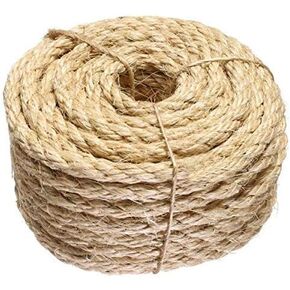 ATERET 3/8 Inch by 100-Feet Sisal Rope I Natural Fiber Twisted Sisal Rope I Multipurpose, Lightweight, Weather-Resistant Rope for Indoor/Outdoor Use, Rugs, Marine, and DIY Projects (1-Pack)