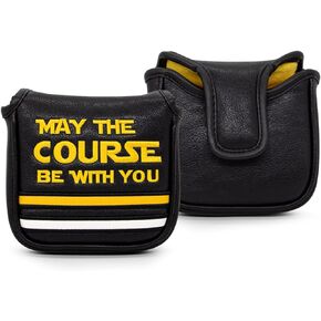 Golf Headcovers Golf Club Head Covers May The Course Be with You Style Elegant Embroidery Premium Leather Driver Fairway(FW) Wood Hybrid(UT) with Number Tags, Golf Mallet Putter Cover