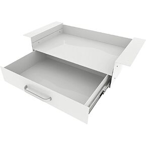 GOME Under Desk Drawer Storage with Laptop/Book/Folders Shelf, Double Layer Easy Slide-Out Undermount Drawer Organizer with Ball Sliding Track for Home Office Sit-Stand Workstation