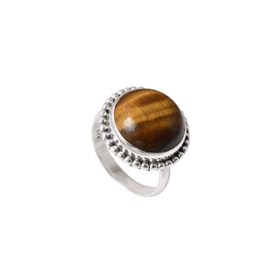 Solid 925 Sterling Silver, Natural Tiger Eye Gemstone Ring, Handmade Statement Jewelry, Chakra Healing Crystals, Birthstone Bohemian Jewelry, Minimalist, Ring for Women