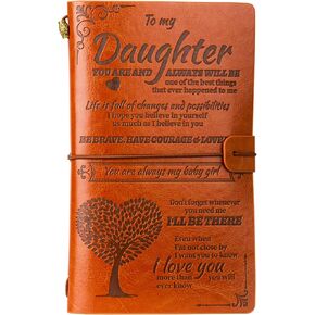 To My Daughter Gift Leather Journals from Mom or Dad, 140 Pages Writing Journals for Teens, Special Daughter Gift for Girl Birthday, Graduation, Thanksgiving, Christmas Gifts in Kuwait