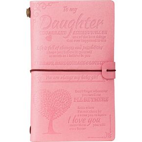 To My Daughter Gift Leather Journals from Mom or Dad, 140 Pages Writing Journals for Teens, Special Daughter Gift for Girl Birthday, Graduation, Thanksgiving, Christmas Gifts