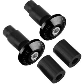 Kuuleyn Motorcycle Bar End Handlebar Grips Cap, 1 Pair 22mm 7/8inch Motorcycle Handlebar End Slider Plug Caps for Racing ATV Offroad(black)