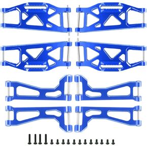 Aluminum A-Arms for Traxxas WideMaxx Suspension Arms Upgrades Set Front & Rear (8-Pack) (Blue)