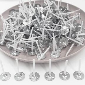 500pcs Tea Light Candle Wicks - 1 Inch Low Smoke Cotton Pre-Waxed Wick with Metal Tabs, Slow Burning for Wedding, Birthday, Party, Christmas, Halloween, Candle Making