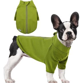 ASENKU Dog Sweater Shirt, Reflective Dog Fall Winter Sweater Clothes for Dog, Elastic Puppy Sweatshirt with Zipper, Pet Warm Outfit Winter Coats for Small Medium Dogs