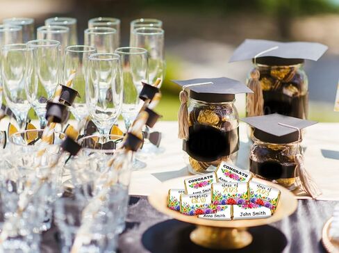 WaaHome 48pcs Flower Graduation Stickers 2023 You Did It Congrats Grad Candy Stickers Chocolate Labels for Graduation Party Decorations Favors Supplies in Saudi Arabia