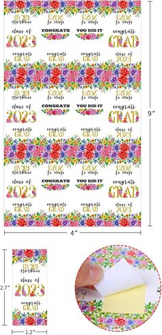 WaaHome 48pcs Flower Graduation Stickers 2023 You Did It Congrats Grad Candy Stickers Chocolate Labels for Graduation Party Decorations Favors Supplies in Saudi Arabia