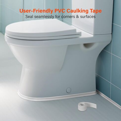 ZONE INDUSTRY CORP. 3 Roll 1.5''x10.5FT PVC Self Adhesive Caulk Tape, Waterproof White Caulking Sealing Strip for Kitchen, Countertop, Sink, Bathroom, Toilet Base, Shower, and Bathtub Floor Wall in Saudi Arabia