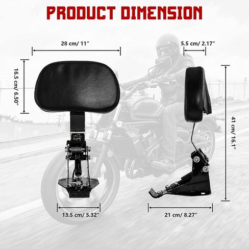 مسند ظهر للسائق قابل للتعديل من INNOGLOW مع مجموعة تثبيت سوداء لدراجة Harley Touring Electra Glide Road Glide Road King Street Glide CVO 2009-2020 in Kuwait