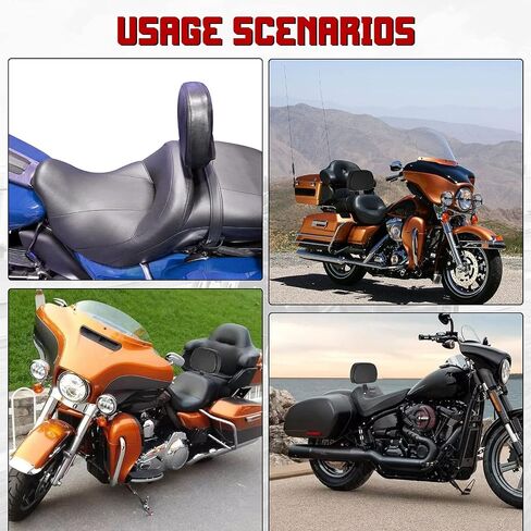 مسند ظهر للسائق قابل للتعديل من INNOGLOW مع مجموعة تثبيت سوداء لدراجة Harley Touring Electra Glide Road Glide Road King Street Glide CVO 2009-2020 in Kuwait
