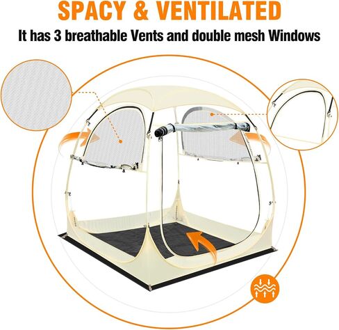 VELIAR1913 Pop-Up Bubble Tent- Featuring a Removable Top Cover, 3 Ventilation Ports, and a Removable Floor -Outdoor Sport Tent for 1-6 People in Saudi Arabia