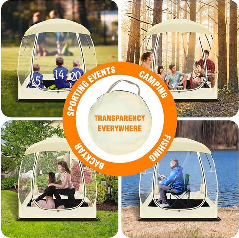 VELIAR1913 Pop-Up Bubble Tent- Featuring a Removable Top Cover, 3 Ventilation Ports, and a Removable Floor -Outdoor Sport Tent for 1-6 People in Saudi Arabia