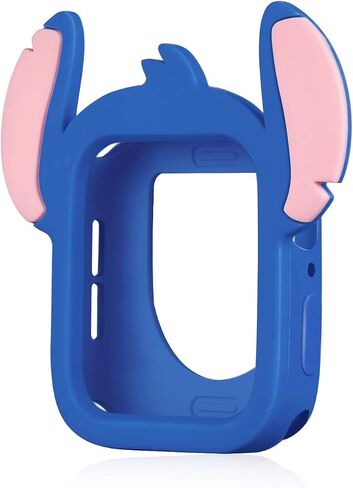 Cute Cartoon Silicone Bumper Case Monster Style Full Body Protective Frame Shockproof Cover Compatible with 40mm Apple Watch SE/Series 6/5/4, Blue in Saudi Arabia
