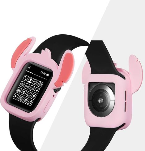Cute Cartoon Silicone Bumper Case Monster Style Full Body Protective Frame Shockproof Cover Compatible with 40mm Apple Watch SE/Series 6/5/4, Blue in Saudi Arabia