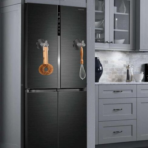 خطافات مغناطيسية من qinwuwu على شكل حرف L من الفولاذ المقاوم للصدأ للثلاجة والشواء والشواء والخطافات المغناطيسية لتعليق المناشف ومعطف المفاتيح في الأماكن المغلقة والخارجية 2 حزم in Kuwait