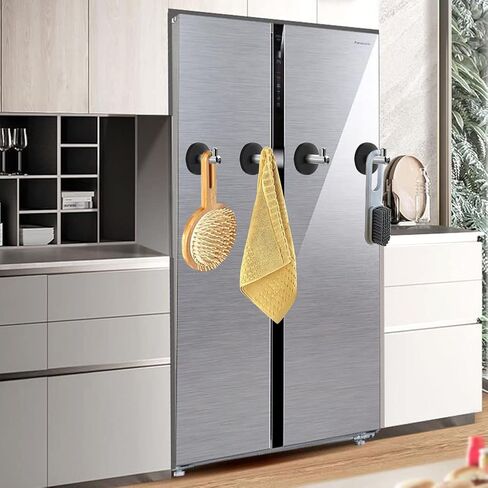 خطافات مغناطيسية من qinwuwu على شكل حرف L من الفولاذ المقاوم للصدأ للثلاجة والشواء والشواء والخطافات المغناطيسية لتعليق المناشف ومعطف المفاتيح في الأماكن المغلقة والخارجية 2 حزم in Kuwait