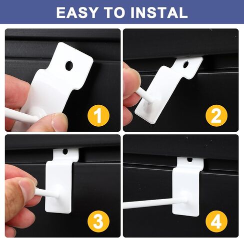 Tandefio 100 Pcs Slatwall Hooks 6 Inch Panel Display Hooks Metal Slat Wall Hanging Hooks Pegboard Heavy Duty Slat Board Hooks for Garage Retail Shop Shelf Organization Accessories, White in Saudi Arabia