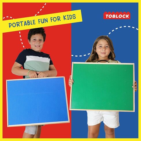 Wooden Box Building Blocks Organizer - 5 Compartments, Sliding Lid With Baseplate, Handle - Mega Bloks in Saudi Arabia