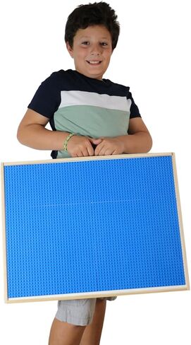 Wooden Box Building Blocks Organizer - 5 Compartments, Sliding Lid With Baseplate, Handle - Mega Bloks in Saudi Arabia