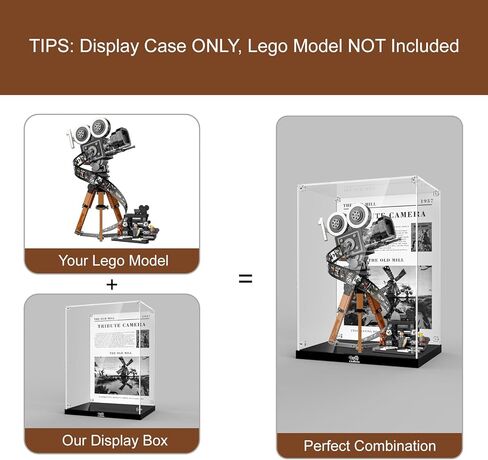 NAOCARD Acrylic Display Case for Lego 21341 Disney Hocus Pocus: The Sanderson Sisters' Cottage Building Bricks, Dustproof Display Box, Customized Decorative Box & HD Painted Background in Kuwait