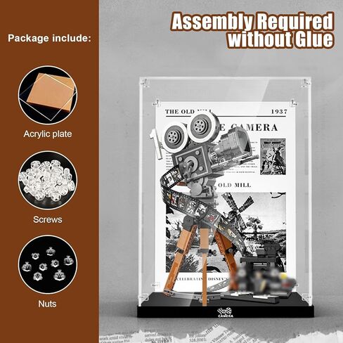 NAOCARD Acrylic Display Case for Lego 21341 Disney Hocus Pocus: The Sanderson Sisters' Cottage Building Bricks, Dustproof Display Box, Customized Decorative Box & HD Painted Background in Kuwait