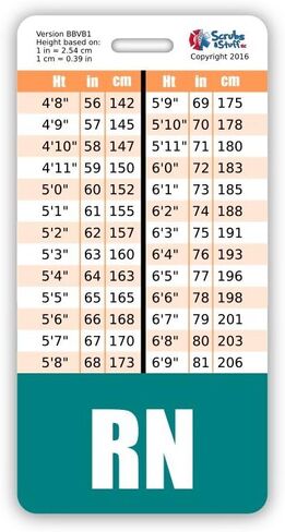 RN Badge Buddy Vertical w/Height & Weight Conversion Charts (Navy Blue) in Kuwait
