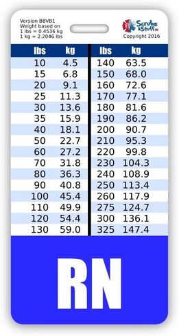 RN Badge Buddy Vertical w/Height & Weight Conversion Charts (Navy Blue) in Kuwait
